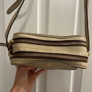 Tory Burch 2 zipper women’s cross body bag - nude